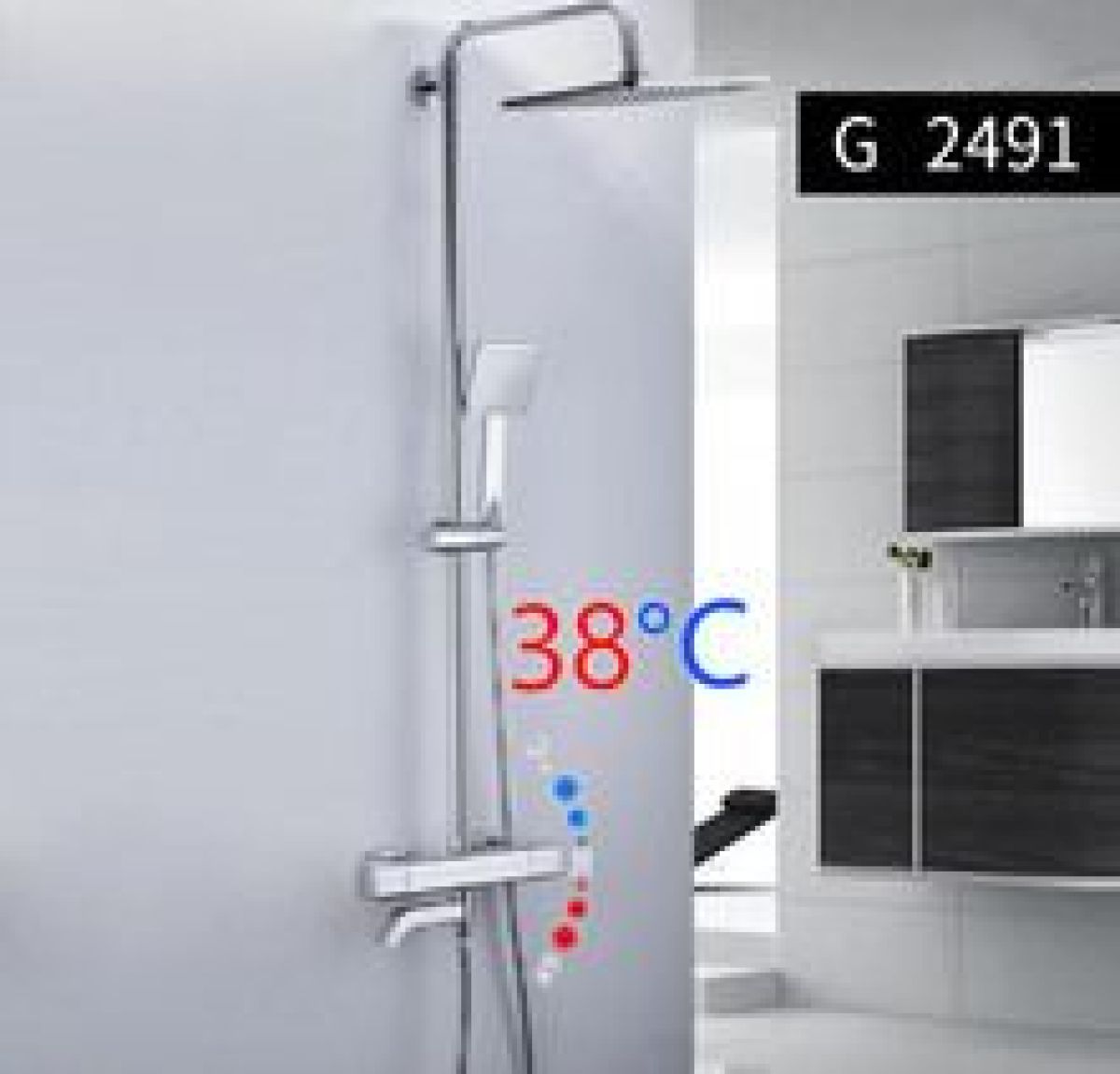 G2491 Душевая система GAPPO с верхним душем, термостатом и ручной лейкой (хром) | фото 1