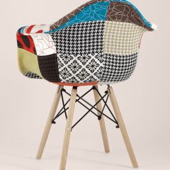 Кресло Eames DSW обивка тканевая в стиле пэчворк, ножки из массива бука | фото 5