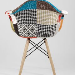 Кресло Eames DSW обивка тканевая в стиле пэчворк, ножки из массива бука | фото 7