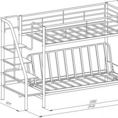 Кровать двухъярусная с диваном "Мадлен-3" (Черный/Серый) | фото 4