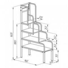 Лестница для металлических кроватей (Черный/Венге) | фото 2