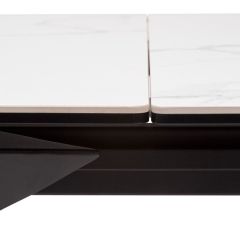 Стол CREMONA 140 HIGH GLOSS STATUARIO Белый мрамор глянцевый, керамика/ черный каркас, ®DISAUR | фото 6