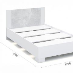 Спальня Аврора Кровать 120 со встроенным основанием под матрас Белый/Ателье светлый | фото 2