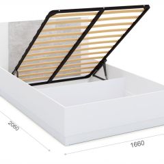 Спальня Аврора Кровать 160 с подъемным механизмом Белый/Ателье светлый | фото 2