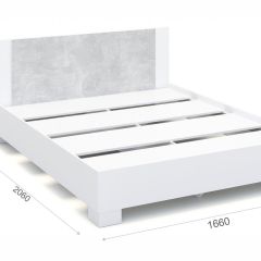 Спальня Аврора Кровать 160 со встроенным основанием под матрас Белый/Ателье светлый | фото 2