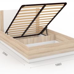 Спальня Аврора Кровать 160 с подъемным механизмом Дуб сонома/Белый | фото 2