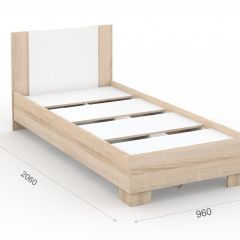 Спальня Аврора Кровать 90 со встроенным основанием под матрас Дуб сонома/Белый | фото 2