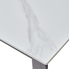 Стол CORNER 120 MATT WHITE MARBLE SOLID CERAMIC / BLACK, ®DISAUR | фото 8
