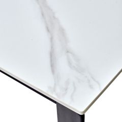 Стол CORNER 120 MATT WHITE MARBLE SOLID CERAMIC / BLACK, ®DISAUR | фото 3