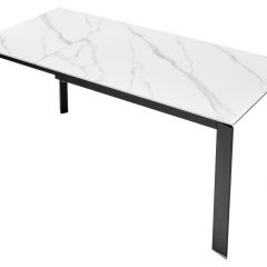 Стол CORNER 120 MATT WHITE MARBLE SOLID CERAMIC / BLACK, ®DISAUR | фото 7