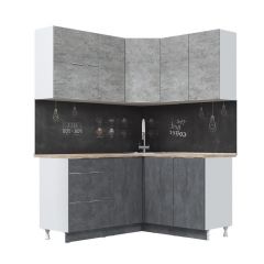 Кухонный гарнитур Асти-бетон угловой 1,4*1,6 | фото 2