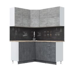 Кухонный гарнитур Асти-бетон угловой 1,4*1,6 | фото 3