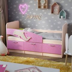 Кровать Дельфин 1,6 (Белый/Ламарти розовый) | фото 2