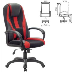 Кресло компьютерное BRABIX PREMIUM "Rapid GM-102" (экокожа/ткань, черное/красное) 532107 | фото 2
