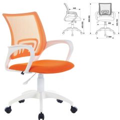 Кресло BRABIX "Fly MG-396W", пластик белый, сетка, оранжевое, 532401, MG-396W_532401 | фото 2