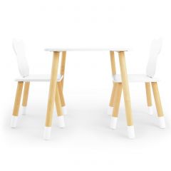 Детский комплект стол и два стула «Мишка» Rolti Baby (белый/береза, массив березы/мдф) | фото 2