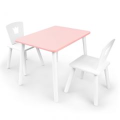 Детский комплект стол и два стула «Корона» Rolti Baby (розовый/белый, массив березы/мдф) | фото 3