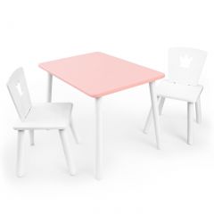 Детский комплект стол и два стула «Корона» Rolti Baby (розовый/белый, массив березы/мдф) | фото 5