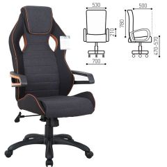 Кресло компьютерное BRABIX Techno Pro GM-003 (ткань черное/серое, вставки оранжевые) 531813 | фото 2