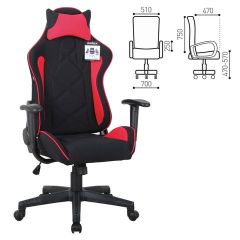 Кресло компьютерное BRABIX GT Racer GM-101 + подушка (ткань) черное/красное (531820) | фото 2