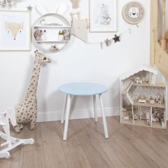 Комплект детский стол КРУГЛЫЙ и стул ОБЛАЧКО ROLTI Baby (голубая столешница/голубое сиденье/белые ножки) | фото 5