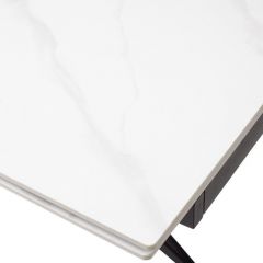 Стол FORIO 160 MATT WHITE MARBLE SOLID CERAMIC / BLACK, ®DISAUR | фото 9