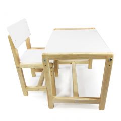 Детский растущий комплект стол и стул  Я САМ "Лофт" (Белый, Сосна) | фото 2
