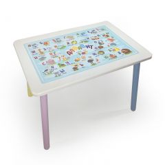 Детский стол с накладкой Алфавит (Белый/Цветной) | фото 2