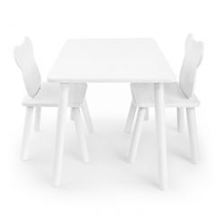 Детский комплект стол и два стула Мишка Rolti Baby с накладкой Алфавит (белая столешница/белое сиденье/белые ножки) | фото 2