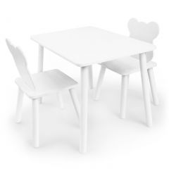 Детский комплект стол и два стула Мишка Rolti Baby с накладкой Алфавит (белая столешница/белое сиденье/белые ножки) | фото 3