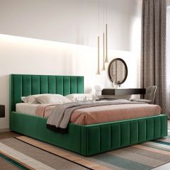 Кровать "Вена" 1400 СТАНДАРТ Вариант 1 Мора зеленый + ортопедическое основание на 5 опорах | фото 2
