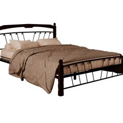Кровать "Муза 1" КМД10  Черная (1400*2000) (ножки-шоколад) с коваными изделиями | фото 2