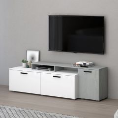 Тумба Эльза Бетонный Камень/Белый | фото 3