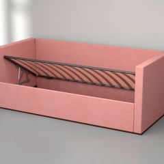 Кровать с ПМ (арт.030) (с/м 900*2000мм) (б/матр), ткань розовая | фото 2