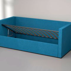 Кровать с ПМ (арт.030) (с/м 900*2000мм) (б/матр), ткань синяя | фото 2