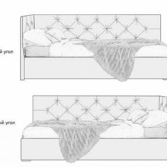 Кровать угловая Виола интерьерная +основание/ПМ/бельевое дно (80х200) | фото 5
