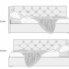 Кровать угловая Мия интерьерная +основание/ПМ/бельевое дно (80х200) | фото 5