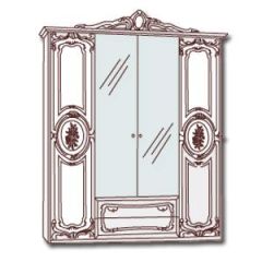 Шкаф 4-х дверный с зеркалами (01.144) Роза (могано) | фото 3