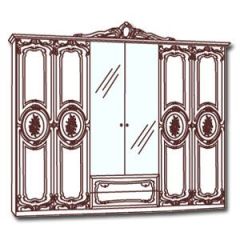 Шкаф 6-и дверный с зеркалами (01.146) Роза (могано) | фото 4