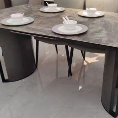 Стол RASMUS 160 KL-80 Серый мрамор, итальянская керамика / черный каркас, ®DISAUR | фото 3