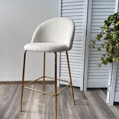 Барный стул GLADE NINI-01 Белый, teddy / золотой каркас М-City | фото 3