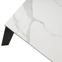 Стол CORNER 120 HIGH GLOSS STATUARIO керамика, стекло/ черный каркас, ®DISAUR | фото 8