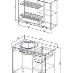 Кухонный гарнитур Антрацит 1000 (Стол. 38мм) | фото 2