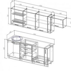 Кухонный гарнитур Антрацит 2550 (Стол. 38мм) | фото 3