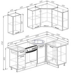 Кухонный гарнитур угловой Антрацит 2000х1200 (Стол. 38мм) | фото 2