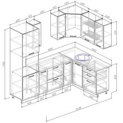 Кухонный гарнитур угловой Антрацит 2400х1600 (Стол. 38мм) | фото 2