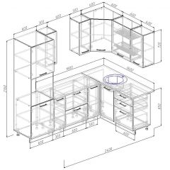 Кухонный гарнитур угловой Бланка 2400х1600 (Стол. 38мм) | фото 2