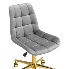 Офисное кресло Честер темно-серый / золото | фото 6