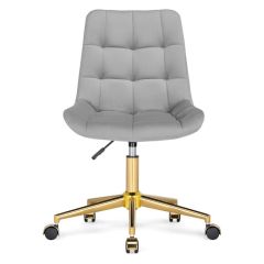 Офисное кресло Честер светло-серый (california 900)/ золото | фото 2
