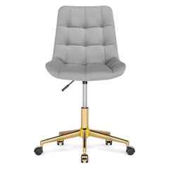 Офисное кресло Честер светло-серый (california 900)/ золото | фото 3
